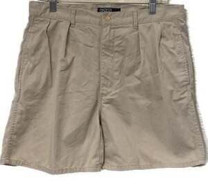 VTG Polo Ralph Lauren Men’s Size 34 Tyler Short Pleated Chino Khaki Tan